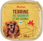 BARQUETTE DE TERRINE POUR CHIEN AU SAUMON ET LÉGUMES AUCHAN - AUCHAN en promo chez Auchan Hypermarché BARQUETTE DE TERRINE POUR CHIEN AU SAUMON ET LÉGUMES AUCHAN - AUCHAN dans le catalogue Auchan Hypermarché
