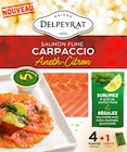 CARPACCIO DE SAUMON FUMÉ ANETH-CITRON MAISON DELPEYRAT - DELPEYRAT - Auchan Hypermarché à Bordeaux CARPACCIO DE SAUMON FUMÉ ANETH-CITRON MAISON DELPEYRAT - DELPEYRAT en promo chez Auchan Hypermarché Bordeaux à 7,45 €