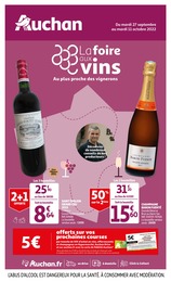 Auchan Catalogue "La foire aux vins, au plus proche des vignerons", 72 pages, Lens,  27/09/2022 - 11/10/2022