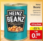 Beanz von Heinz für 0,99 € bei Zimmermann im Angebot Beanz von Heinz im aktuellen Zimmermann Prospekt
