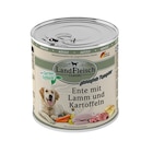 Aktuelles LandFleisch Dog Classic Ente mit Lamm und Kartoffeln 800 g Angebot bei Zookauf in Bremen ab 1,99 €