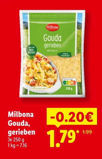 Gouda, gerieben