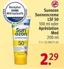 Sonnencreme LSF 50 oder Aprèslotion Med von Sunozon im aktuellen Rossmann Prospekt
