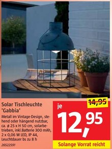 Solar Tischleuchte 'Gabbia' bei BAUHAUS in Frechen Solar Tischleuchte 'Gabbia' im Angebot bei BAUHAUS Frechen für 12,95 €