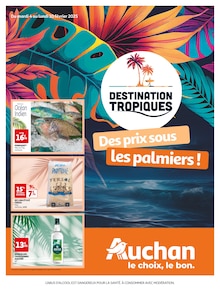 Prospectus Auchan Hypermarché de la semaine "DESTINATION TROPIQUES : Des prix sous les palmiers !" avec 1 pages, valide du 04/02/2025 au 10/02/2025 pour Olivet et alentours