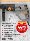 Screwfix - Perforateur sds+ 4 en 1 1050w : offre du catalogue Promo Perforateur sds+ 4 en 1 1050w à 44,99 € dans le catalogue Screwfix ""