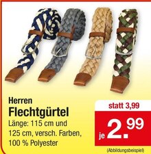 Mode im aktuellen Zimmermann Prospekt Herren Flechtgürtel für 2,99 € bei Zimmermann im Angebot