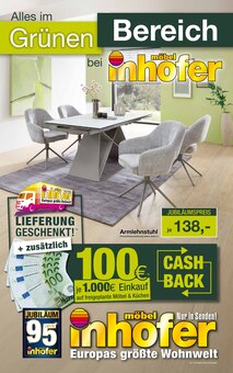 Möbel Inhofer Prospekt ALLES IM GRÜNEN BEREICH mit 12 Seiten