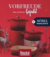 buss Möbel & Einrichtung Prospekt der aktuellen Woche mit 35 Seiten, gültig von 11.12.2025 bis 22.12.2025, in Wardenburg und Umgebung Aktueller buss Möbel & Einrichtung Prospekt in Wardenburg und Umgebung, "VORFREUDE das schönste Gefühl" mit 35 Seiten, 11.12.2025 - 22.12.2025