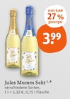 Sekt im Angebot bei tegut in Hanau Sekt Angebote von Jules Mumm bei tegut Hanau für 3,99 €