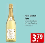 Aktuelle Sekt Angebote bei famila Nordost in Lübeck Aktuelles Jules Mumm Sekt Angebot bei famila Nordost in Lübeck ab 3,79 €