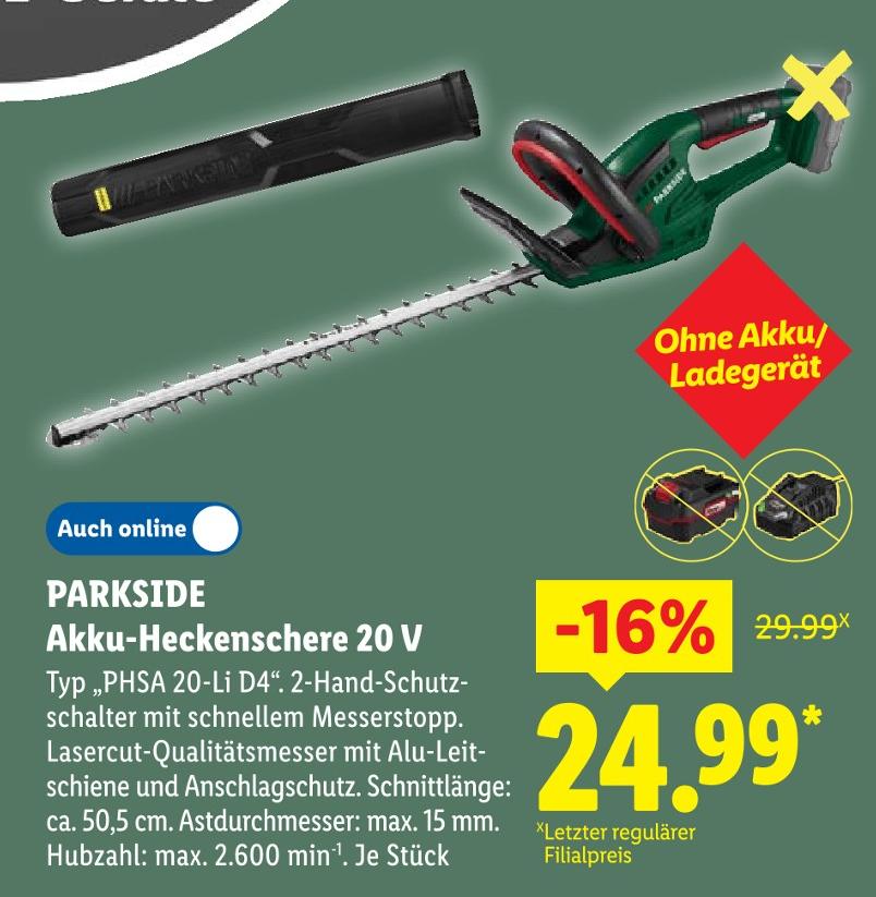 Akku-Heckenschere 20 V