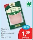 Feine Schinkenwurst von Alnatura für 1,39 € bei budni im Angebot Feine Schinkenwurst von Alnatura im aktuellen budni Prospekt