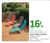 Chaise longue à bascule en promo chez E.Leclerc Niort à 16,90 €