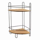 Etagère d'angle 2 niveaux bambou et métal H.36,5cm en promo chez Maxi Bazar Marseille à 12,79 €