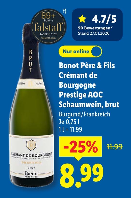 Crémant de Bourgogne Prestige AOC Schaumwein, brut