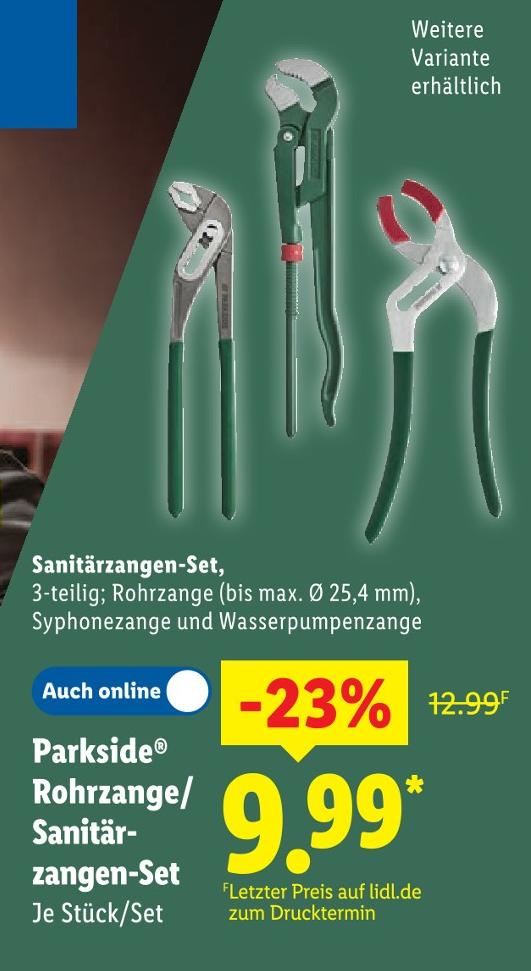 Rohrzange/Sanitärzangen-Set