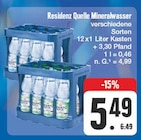 Mineralwasser Angebote von Residenz Quelle bei EDEKA Ansbach für 5,49 €