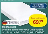 Rollmatratze von BRECKLE NORTHEIM im aktuellen ROLLER Prospekt für 69,99 €