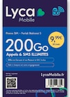 Carte Lyca Mobile - Super U à Chambéry Carte Lyca Mobile en promo chez Super U Chambéry à 9,99 €