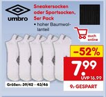 Sneakersocken oder Sportsocken, 5er Pack Angebote von Umbro bei Netto Marken-Discount Nürtingen für 7,99 €