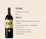 Médoc 2021 - MERRAIN ROUGE - Monoprix Tolbiac à Ivry-sur-Seine Médoc 2021 - MERRAIN ROUGE en promo chez Monoprix Tolbiac Ivry-sur-Seine à 15,50 €