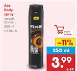 Bodyspray im Angebot bei Netto Marken-Discount in Gera Bodyspray Angebote von Axe bei Netto Marken-Discount Gera für 3,99 €