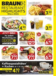 BRAUN Möbel-Center Prospekt Restaurant Highlights mit 4 Seiten