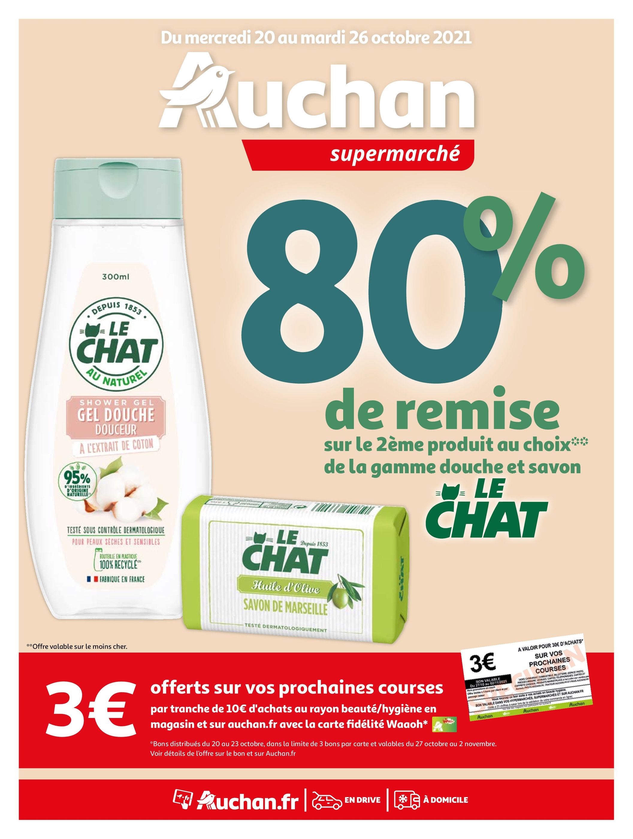 Catalogue Auchan à La Pomponnette, avec 16 pages Prospectus Auchan à La Pomponnette, "Auchan", 16 pages, 20/10/2021 - 26/10/2021