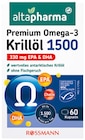 Premium Omega-3 Krillöl oder Kollagen 3000 + Hyaluron 50 von Altapharma für 8,99 € bei Rossmann im Angebot Premium Omega-3 Krillöl oder Kollagen 3000 + Hyaluron 50 von Altapharma im aktuellen Rossmann Prospekt