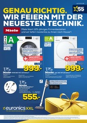 Aktueller EURONICS Prospekt mit Waschmaschine, "GENAU RICHTIG. WIR FEIERN MIT DER NEUESTEN TECHNIK.", Seite 1