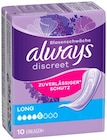 Discreet Inkontinenz-Einlagen Long von Always im aktuellen REWE Prospekt