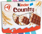 Barre chocolatée country céréales chocolat - KINDER en promo chez Intermarché Villeurbanne à 2,01 €