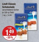 Classic Schokolade von Lindt im aktuellen V-Markt Prospekt für 1,49 €