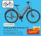 Trekking-E-Bike Entdecker 4.3 im ALDI Nord Prospekt Trekking-E-Bike Entdecker 4.3 von prophete im aktuellen ALDI Nord Prospekt für 1.499,00 €