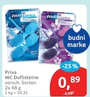 WC Duftsteine von Priva für 0,89 € bei budni im Angebot WC Duftsteine von Priva im aktuellen budni Prospekt