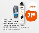 Dove oder Dove MEN+care Advanced Care Deospray oder Roll on bei tegut im Ehrenberg Prospekt für 2,99 €