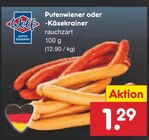 Putenwiener oder -Käsekrainer bei Netto Marken-Discount im Prospekt "" für 1,29 €