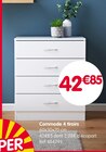 Commode 4 tiroirs - B&M à Saint-Maur-des-Fossés Commode 4 tiroirs en promo chez B&M Saint-Maur-des-Fossés à 42,85 €