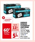 CAPSULES ESPRESSO CLASSIQUE N7 - CARTE NOIRE dans le catalogue Auchan Hypermarché