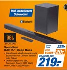 Soundbar BAR 2.1 Deep Bass im Angebot bei expert in Bad Oeynhausen Soundbar BAR 2.1 Deep Bass Angebote von JBL bei expert Bad Oeynhausen für 219,00 €