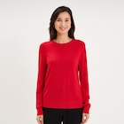 Pull col rond manches longues rouge femme - La Halle Pull col rond manches longues rouge femme à 12,99 € dans le catalogue La Halle