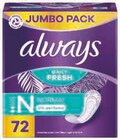 PROTEGE-SLIPS OU SERVIETTES - ALWAYS en promo à 1,18 € chez Hyper U PROTEGE-SLIPS OU SERVIETTES - ALWAYS dans le catalogue Hyper U