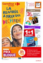 Catalogue Carrefour Market à Damgan, avec 44 pages Prospectus Carrefour Market à Damgan, "La rentrée à prix qui déchirent", 44 pages, 23/08/2022 - 04/09/2022