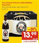 Aktuelle Franziskaner Angebote bei Netto Marken-Discount in Hannover Aktuelles Premium Hefe Weißbier Naturtrüb Angebot bei Netto Marken-Discount in Hannover ab 13,99 €