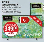 43" UHD GU43CU8079UXZG von Samsung im aktuellen V-Markt Prospekt für 349,00 €