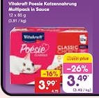 Poesie Katzennahrung Multipack in Sauce Angebote von Vitakraft bei Netto Marken-Discount Görlitz für 3,49 €
