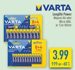 Longlife Power Mignon AA im Angebot bei diska in Coburg Longlife Power Mignon AA Angebote von VARTA bei diska Coburg für 3,99 €
