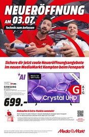 Aktueller MediaMarkt Saturn Elektromarkt Prospekt in Kempten und Umgebung, "NEUERÖFFNUNG" mit 12 Seiten, 03.07.2025 - 09.07.2025