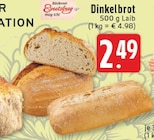 Dinkelbrot Angebote von Bäckerei Erlebnissweg bei E center Wuppertal für 2,49 €